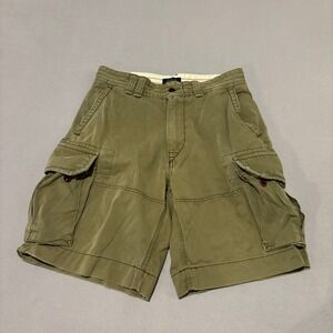 Polo Ralph Lauren Mens Cargo Shorts Olive Green Cotton Twill Size 32 Classic Fit